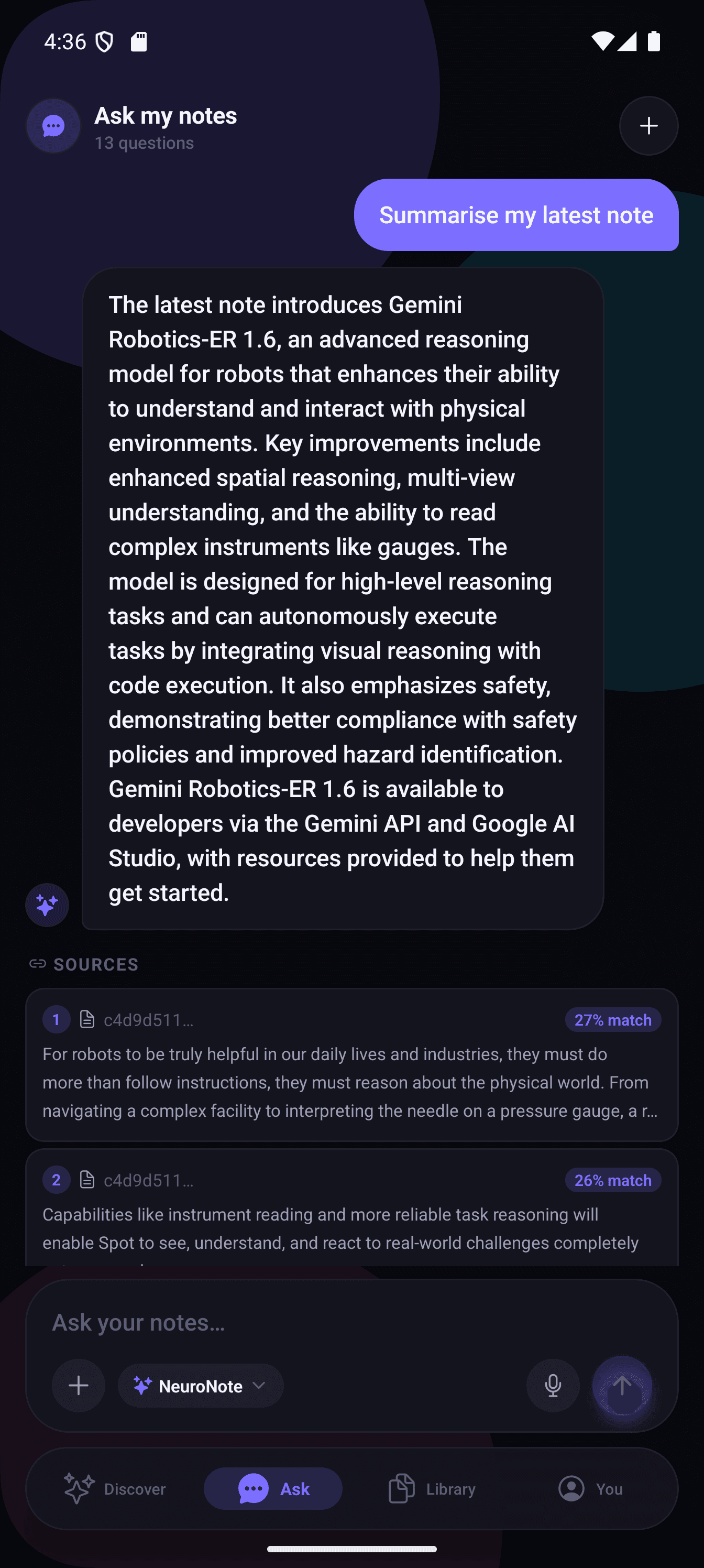 NotelineAI on iPhone